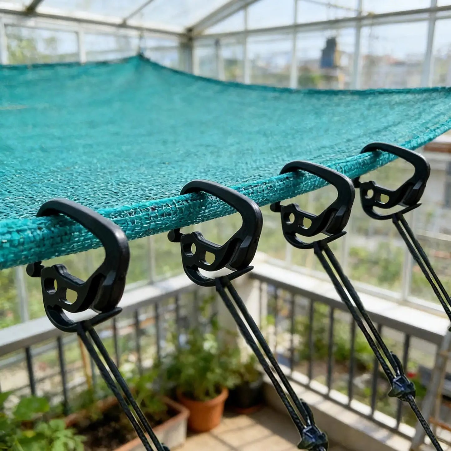 Clips de fixation multifonctionnels pour toile d'ombrage de jardin, portables    Serre-câbles réglables pour fixation de filet pare-soleil de camping extérieur