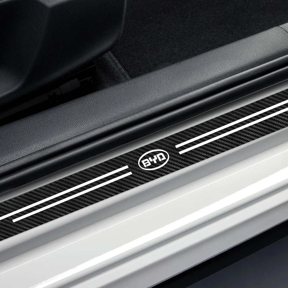 Autocollant de protection de seuil de voiture, 4 pièces, accessoires de voiture pour BYD F3 E6 Yuan Plus Atto F0 G3 I3 Ea1 Song Max Tang Dmi