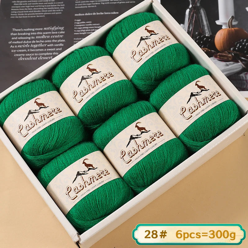 Fil de laine fine pure cachemire 300g, matériel de bricolage tissé à la main, aiguilles à tricoter, pulls chauds, pulls, foulards, boules de fil