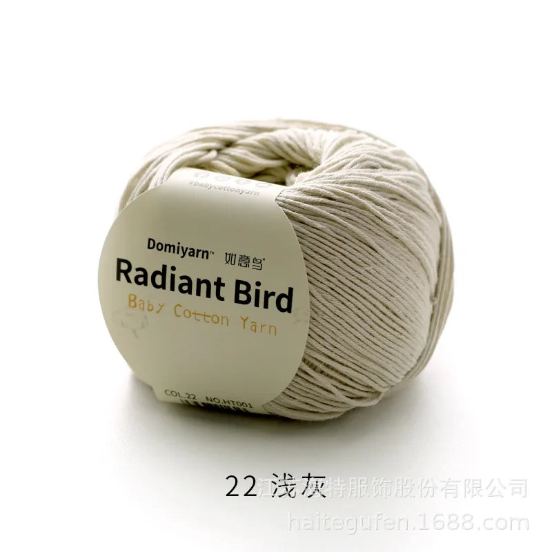 Fil de coton pur 100% biologique, fil pour bébé 50g pour tricoter, crochet et artisanat, crochet tissé à la main, pull, chapeau, fil d'écharpe