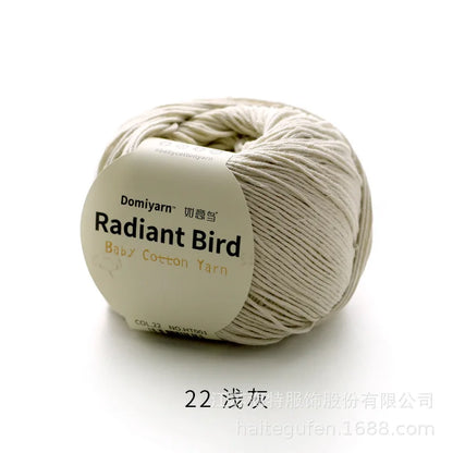 Fil de coton pur 100% biologique, fil pour bébé 50g pour tricoter, crochet et artisanat, crochet tissé à la main, pull, chapeau, fil d'écharpe