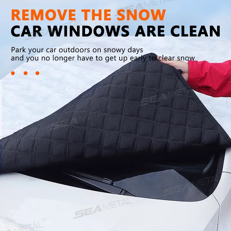 SEAMETAL épaissir pare-brise de voiture bouclier de neige 5 aimants grande taille Protection complète fenêtre avant couverture de neige coupe-vent Anti couverture de glace