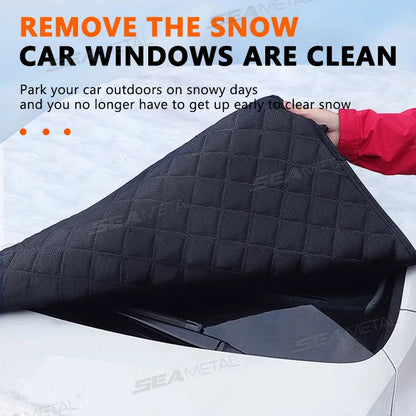 SEAMETAL épaissir pare-brise de voiture bouclier de neige 5 aimants grande taille Protection complète fenêtre avant couverture de neige coupe-vent Anti couverture de glace