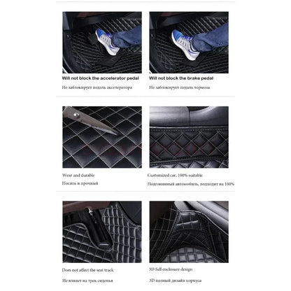 Tapis de sol de voiture 3D personnalisé, pour Volkswagen Vw Tiguan 2017-2023 Touareg 2019-2023 2011-2018, accessoires d'intérieur en cuir artificiel