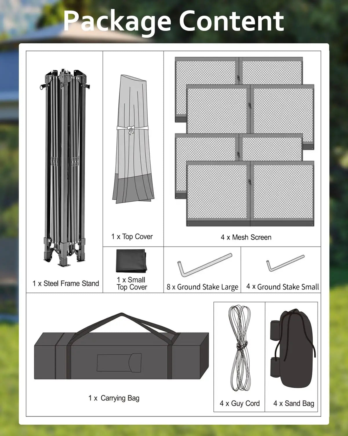 Tente à baldaquin 12x12 pieds, gazebo pop-up à installation rapide avec 4 sacs de sable pour fêtes et barbecues en extérieur, moustiquaire et hauteur réglable - Gris