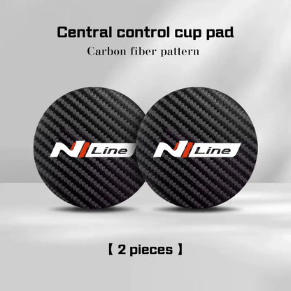 Pour Hyundai N line I40 I30 Sonata Tucson Santa Fe Elantra Azera Creta dessous de verre de voiture support de verre d'eau tampons tapis antidérapant accessoire