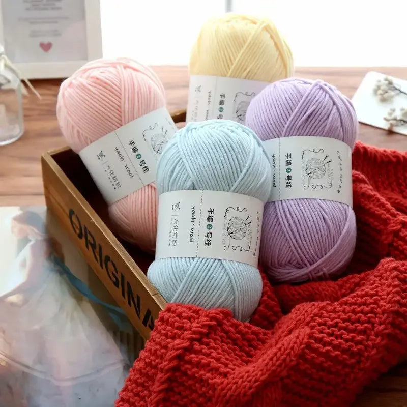 Fil de Coton Crocheté à la Main, 100g, Bricolage, Laine pour Bébé, Écharpe, Veste, Pull