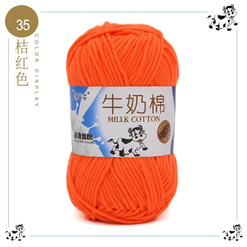 Fil à tricoter en coton au lait, 5 brins, 50g, pour bricolage de sacs de poupée, fil, écharpe, chaussettes