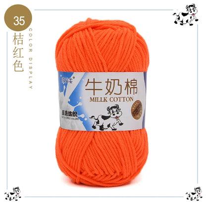 Fil à tricoter en coton au lait, 5 brins, 50g, pour bricolage de sacs de poupée, fil, écharpe, chaussettes