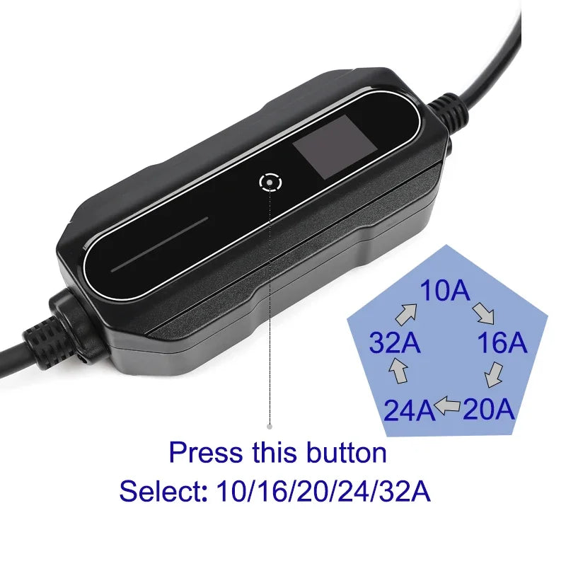 Chargeur de voiture électrique Type 2 Type 1 Mode 2 niveau 2 câble de chargement de voiture Portable EVSE EV 6A-16A-32A 5 mètres 10 mètres 15 mètres