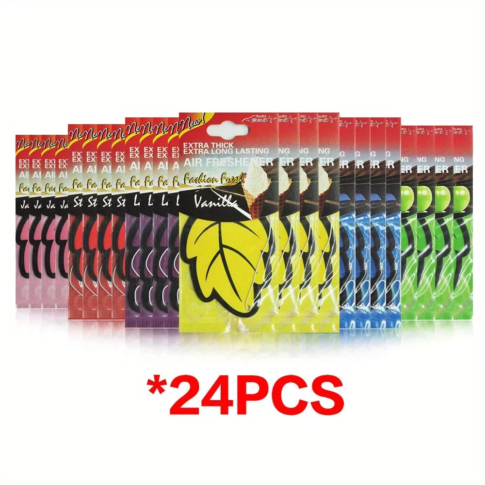 Désodorisant de voiture en papier de thé parfumé naturel, 3 à 60 pièces, parfum de vanille suspendu automatiquement en forme de feuille, accessoires d'intérieur de voiture