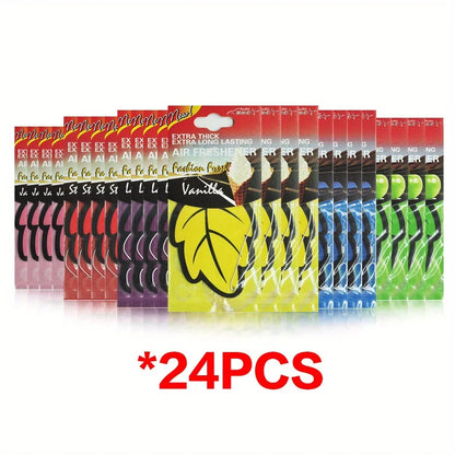 Désodorisant de voiture en papier de thé parfumé naturel, 3 à 60 pièces, parfum de vanille suspendu automatiquement en forme de feuille, accessoires d'intérieur de voiture