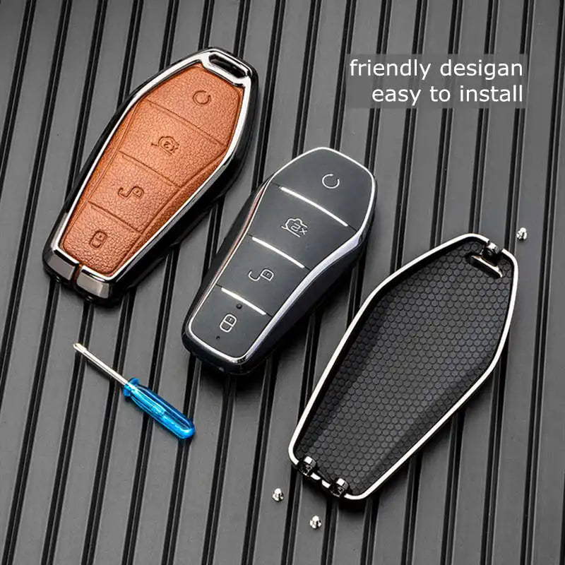 Porte-clés en cuir et métal pour BYD Seal U, Sealion 6, 07, EV King, Song Plus, Champion Chazor, accessoires porte-clés