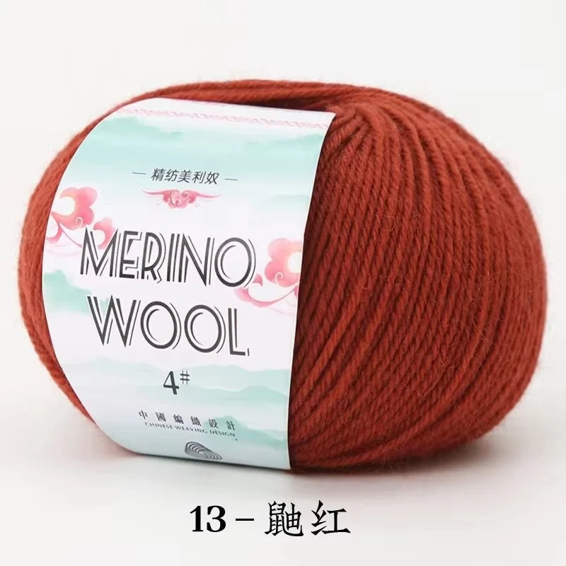 Rouleau de fil de laine mérinos pour bébé, 50 g/rouleau, 130 M/rouleau, bricolage tricoté à la main, écharpe au Crochet, vêtements, chapeaux