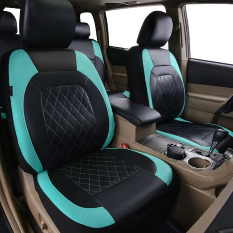 Ensemble complet de housses de siège de voiture, 9 pièces, housses de Protection imperméables et antidérapantes en cuir PU, accessoires universels pour camions et Van SUV