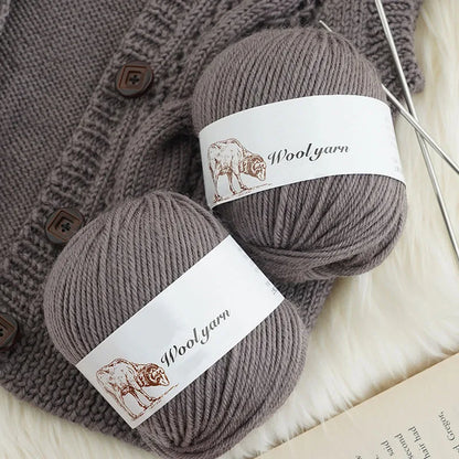 Fil de laine moyen de couleur Pure, 500g, à la mode, Simple, chaud, fait à la main, adapté aux écharpes à tricoter, pulls, gants, chapeaux
