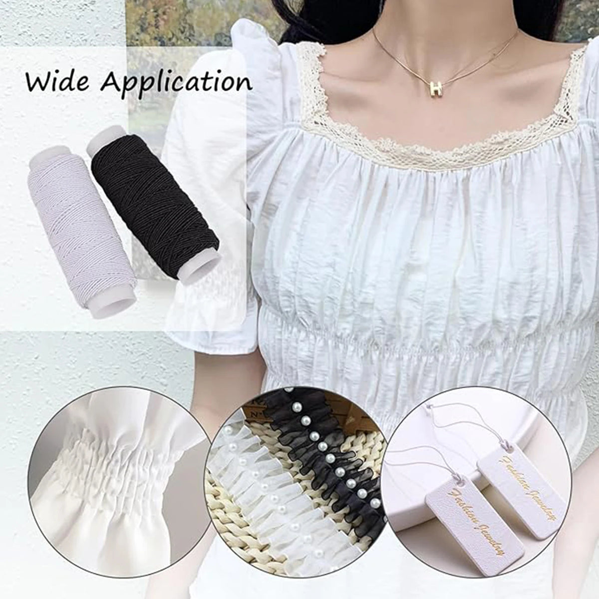 Cordon artisanal élastique de sertissage de 0.75mm, 20m de chaque bobine, fil élastique de sertissage pour la couture, cordon artisanal de tricot matelassé, perles de bricolage