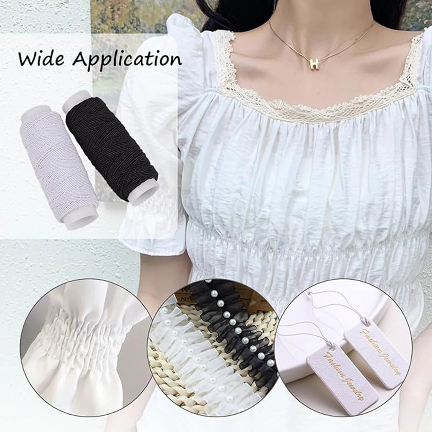 Cordon artisanal élastique de sertissage de 0.75mm, 20m de chaque bobine, fil élastique de sertissage pour la couture, cordon artisanal de tricot matelassé, perles de bricolage