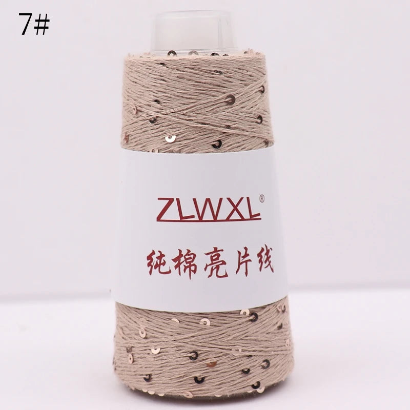   Блэк – fil de coton à paillettes, 100g, 800M, 3mm, décoration tricotée, crochet à la main, tricot jaune