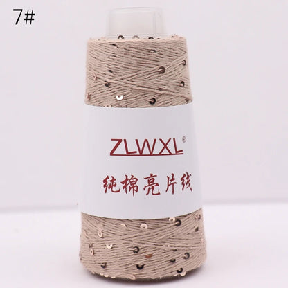   Блэк – fil de coton à paillettes, 100g, 800M, 3mm, décoration tricotée, crochet à la main, tricot jaune