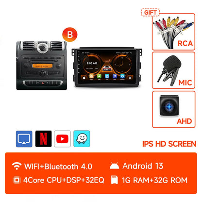 JIUYIN-Autoradio TS18 AI Voice Wireless CarPlay Android Auto Radio pour Smart Fortwo 451, 2005-2010, 4G, GPS, 2Din, Limitation de la voiture