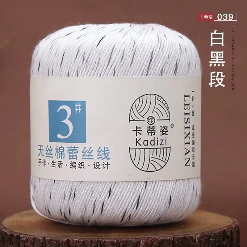 Fils de dentelle en coton mercerisé, fils de dentelle au crochet, broderie à la main, artisanat d'art, couvertures de bricolage, écharpe et pull, taille 3, # 100%