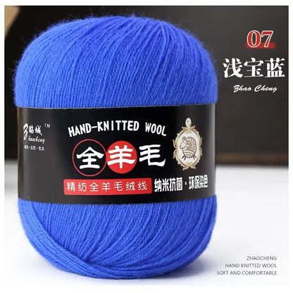 Rouleau de fil mérinos pur 100% laine, 50 g/rouleau, pour tricoter à la main, écharpe douce, pull, bricolage de poupée, matériel tissé