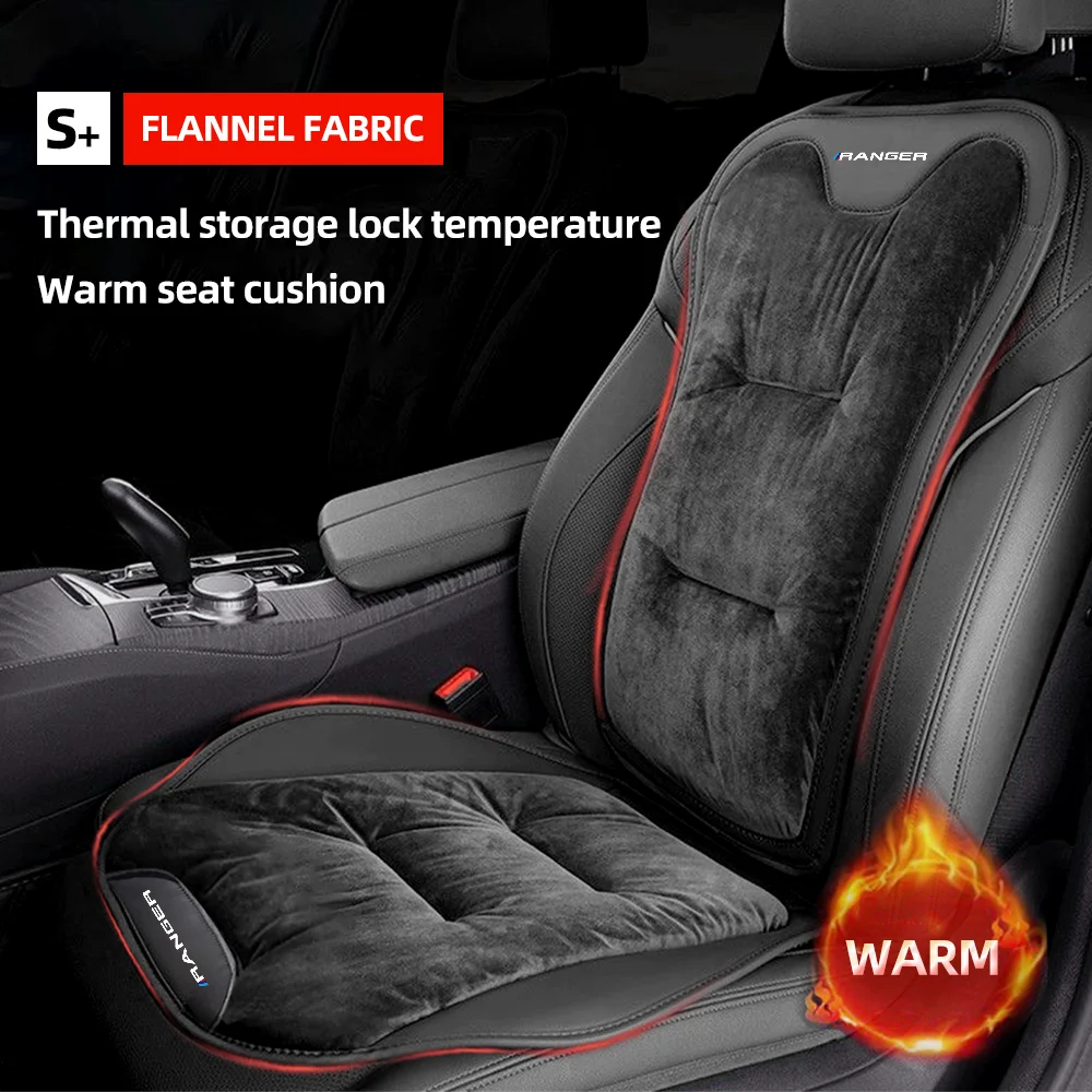 Housse de siège de voiture en flanelle pour Ranger T9 T7 T1 Raptor, coussin de siège avant/arrière de voiture en peluche chaud d'hiver, accessoires d'intérieur automobile