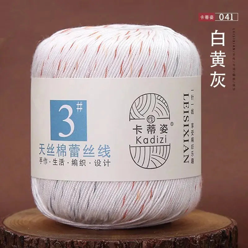 Fils de dentelle en coton mercerisé, fils de dentelle au crochet, broderie à la main, artisanat d'art, couvertures de bricolage, écharpe et pull, taille 3, # 100%
