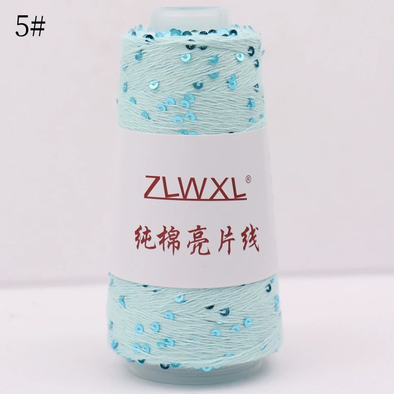   Блэк – fil de coton à paillettes, 100g, 800M, 3mm, décoration tricotée, crochet à la main, tricot jaune