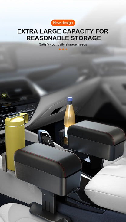 SEAMETAL – boîte d'accoudoir de voiture, organisateur de repose-coude à hauteur réglable, boîte de rangement universelle pour repose-bras intérieur, organisateur d'espace de siège