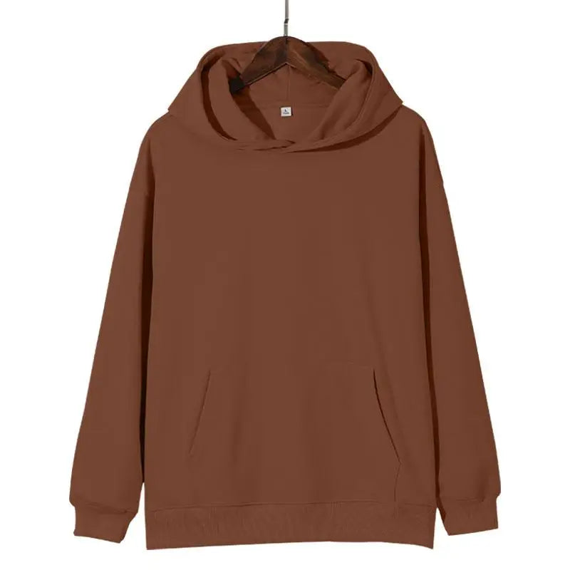 Poids lourd mode hommes sweats à capuche nouveau automne hiver décontracté épais coton hommes haut couleur unie sweat à capuche mâle haut pour femme