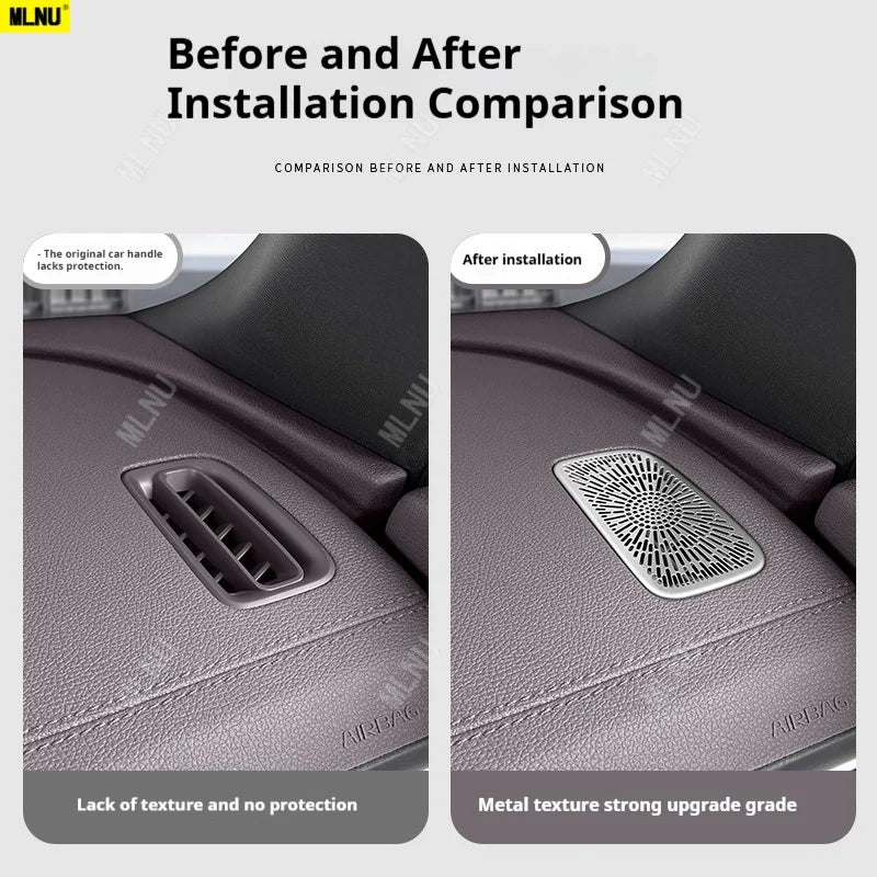 Pour BYD Song PLUS 2025 (Seal U dm i/Sealion 6) accessoires 2024/2023 couvercle anti-poussière de ventilation en métal, titane noir, conception creuse résistante