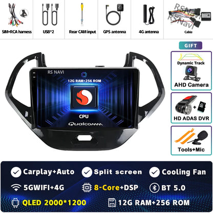 Android 15 Carplay Auto pour Ford Figo 2015 2016 2017 2018 autoradio 4G WIFI lecteur multimédia srereo Navigation vidéo 360 caméra