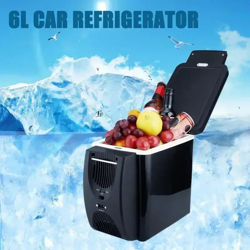 Réfrigérateur de voiture portable, mini réfrigérateur, congélateur, 12V DC, réfrigérateur enfichable, réfrigérateur 6L, refroidisseur thermoélectrique pour fruits