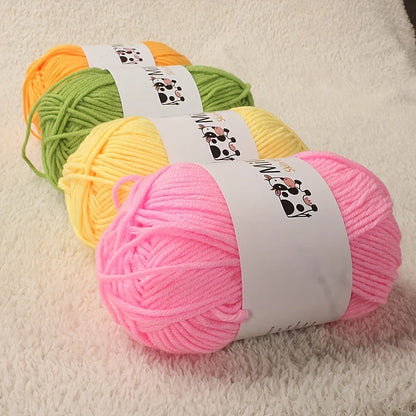 Fil de lait tissé à 5 brins, optique moyenne faite à la main, boule de fil, bricolage, beurre, pull, fleur, chapeau, écharpe, 150g