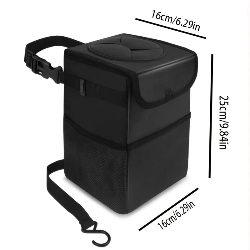 Poubelle de voiture avec couvercle, boîte de rangement pliante, poubelle de voiture étanche, rangement de siège de voiture