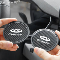 Tapis universel antidérapant pour tasse d'eau de voiture, 2 pièces, dessous de verre en Fiber de carbone pour Chery Tiggo 2 3 4 7 8 Pro T3 3X IQ A3 amulette Fulwin Arrizo
