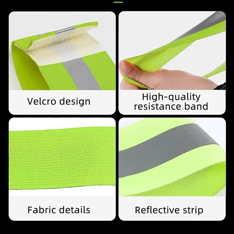 Bandes réfléchissantes pour marche nocturne, cyclisme, course à pied, bande réfléchissante de sécurité pour poignet, bras, cheville, jambe, haute visibilité