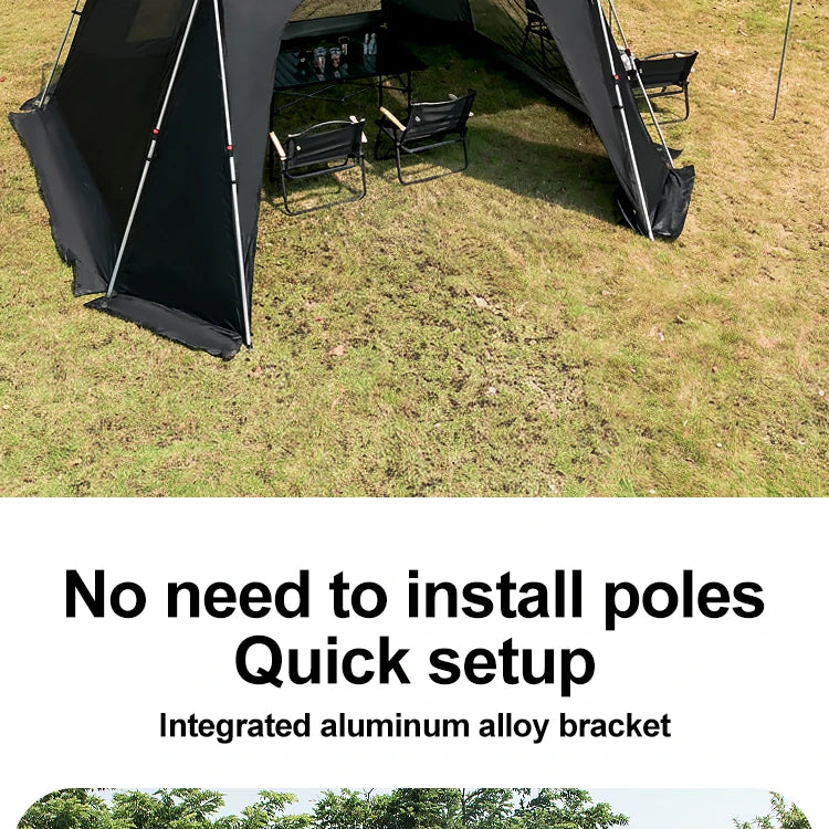 Tente de camping instantanée octogonale Sonuto, grande tente familiale avec structure en aluminium, résistante au vent et à l'eau, abri solaire pour la plage