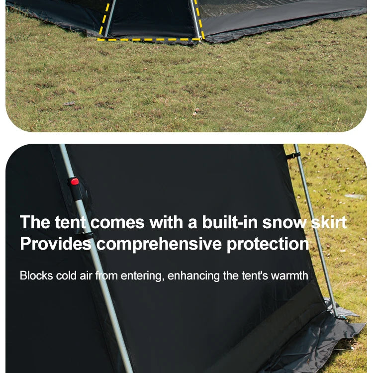 Tente de camping instantanée octogonale Sonuto, grande tente familiale avec structure en aluminium, résistante au vent et à l'eau, abri solaire pour la plage