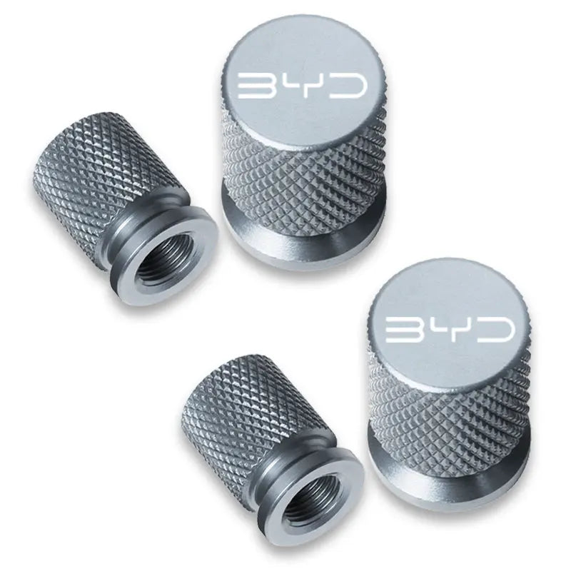 Couvercle de bouchon de Valve de pneu de roue de voiture en aluminium, accessoires de voiture, 4 pièces, pour BYD Atto 3 Act 3 Tang F3 E6 Dmi Yuan Song plus EV2022 2023