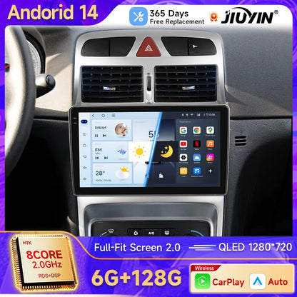 JIUYIN-Autoradio pour KIT 307, 307CC, 307SW, 2002-2013, CarPlay sans fil, Android Auto, systèmes intelligents de voiture, No 2 Din, DVD