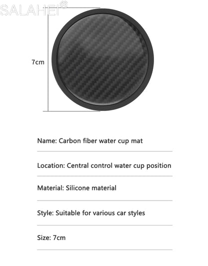 Tapis universel antidérapant pour tasse d'eau de voiture, 2 pièces, dessous de verre en Fiber de carbone pour Chery Tiggo 2 3 4 7 8 Pro T3 3X IQ A3 amulette Fulwin Arrizo