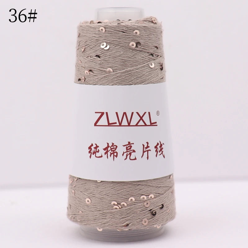   Блэк – fil de coton à paillettes, 100g, 800M, 3mm, décoration tricotée, crochet à la main, tricot jaune