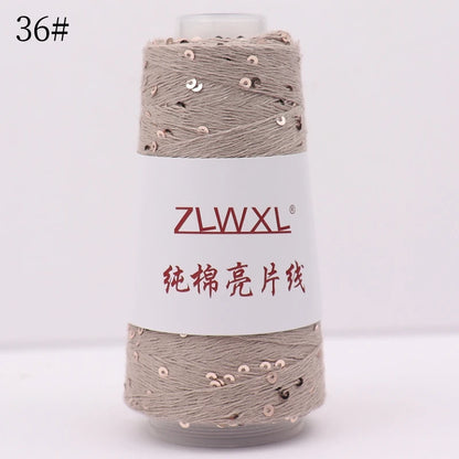   Блэк – fil de coton à paillettes, 100g, 800M, 3mm, décoration tricotée, crochet à la main, tricot jaune