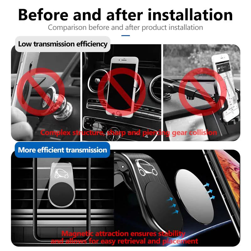 Support de téléphone de voiture à rotation intelligente à 360 degrés, clip de protection anti-vibration Crossblade 451 450 453 Forfour EQ Forjeremy