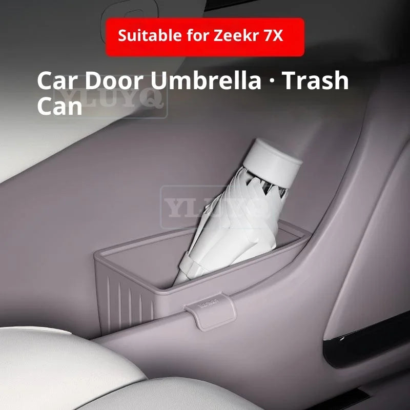 ZEEKR 7X poubelle de voiture, boîte de rangement de parapluie de porte de voiture, boîte de rangement étanche en Silicone, pièces de Modification d'accessoires de voiture