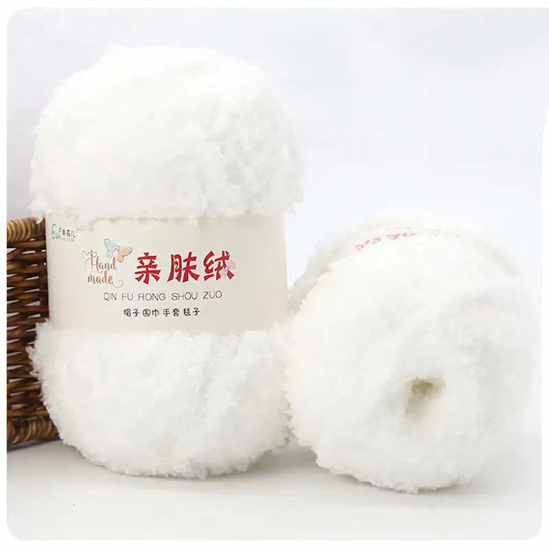 Fil Chenille doux et fin en velours de corail, 50g/paquet, fils de serviette pour tricoter, fil au Crochet, tricot à la main, poupées de bricolage