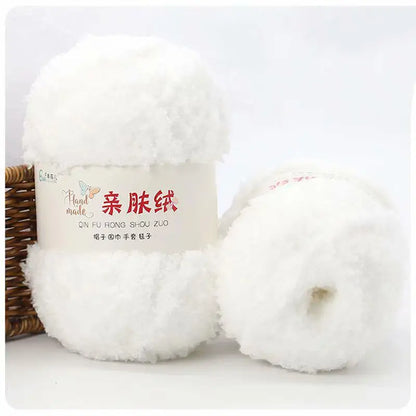 Fil Chenille doux et fin en velours de corail, 50g/paquet, fils de serviette pour tricoter, fil au Crochet, tricot à la main, poupées de bricolage